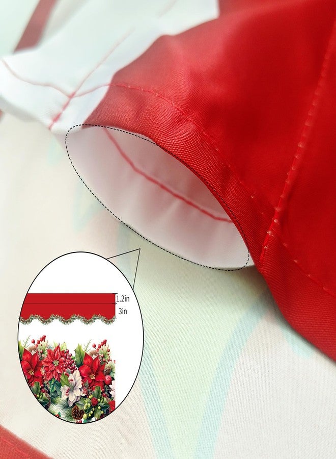 SUNWISHA Christmas Poinsettia Curtains Valance for Kitchen Window 52 x 18 Inch Window Decor Red - Image 5